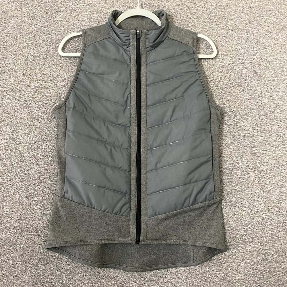 Lucy Women's Size Medium Gray Down Puffer Full Zip Quilted Vest